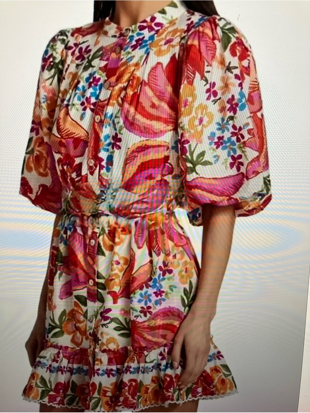 Farm Rio Puff-Sleeve Mini Dress - Picture 2 of 7